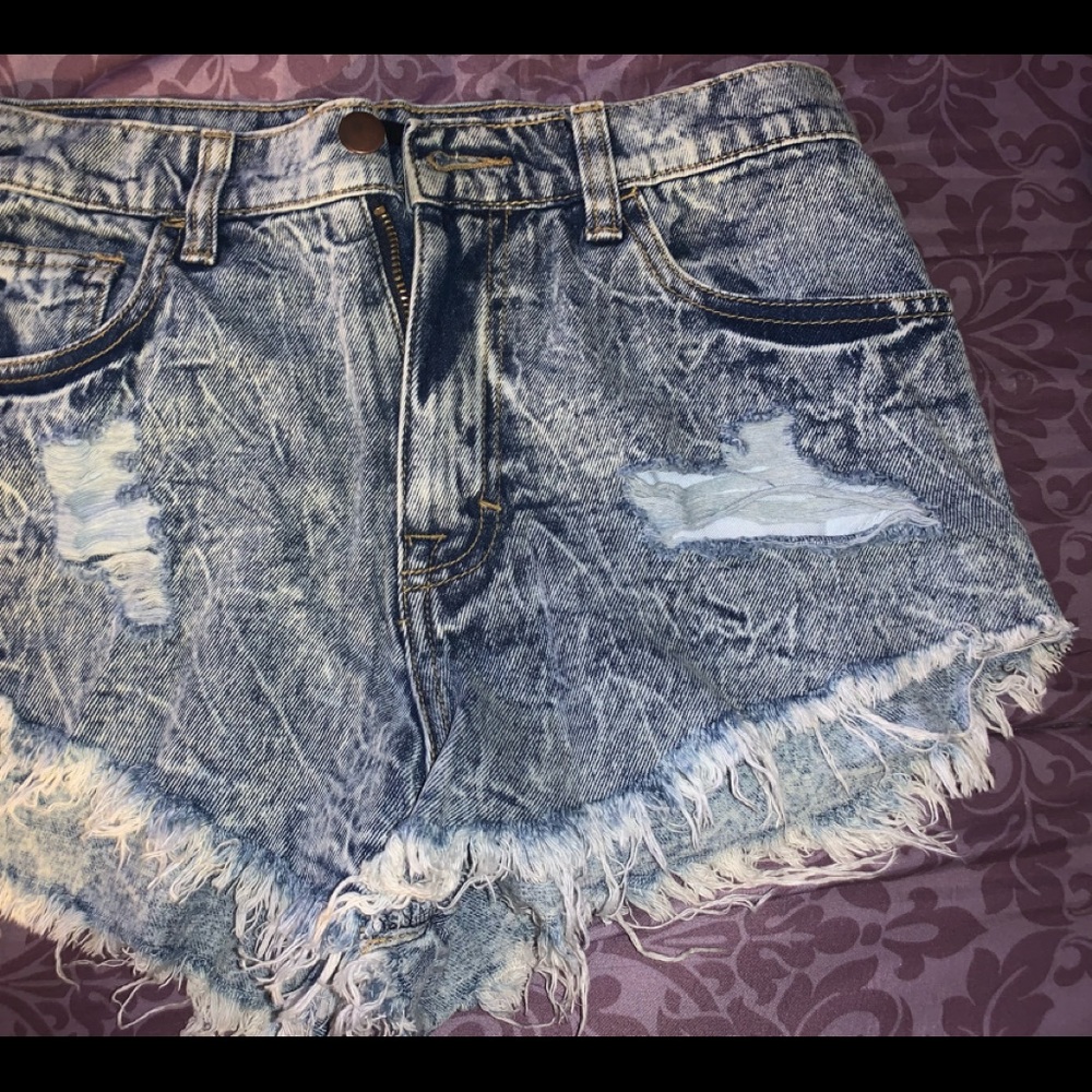 Ripped High Waisted Shorts